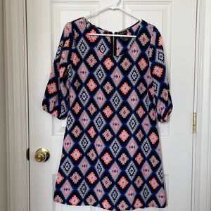 Patterned Sleeve Dress